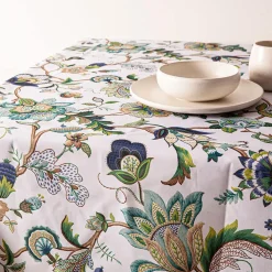 Easycare Printed 'Brissac' Polyester Tablecloth (Blue) 58x94"