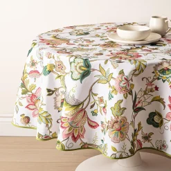 Easycare Printed 'Brissac' Polyester Tablecloth (Pink)