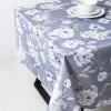 Easycare Printed 'Dahlia' Polyester Tablecloth 58"x78" (Grey)