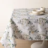 Easycare Printed 'Floral Mist' Polyester Tablecloth (White)