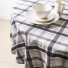 Easycare Printed 'Maxwell Plaid' Polyester Tablecloth 70" Round (Blk)