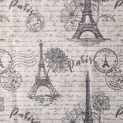 Easycare Printed 'Paris' Polyester Tablecloth 58x78" (Charcoal/Beige)