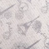 Easycare Printed 'Paris' Polyester Tablecloth 70" Round (Charcoal)