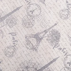 Easycare Printed 'Paris' Polyester Tablecloth 70" Round (Charcoal)
