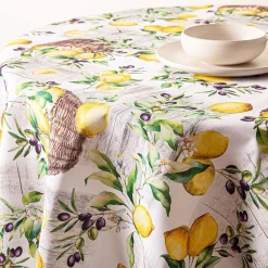 Easycare Printed 'Rustic Lemons' Polyester Tablecloth 70" (Yellow)