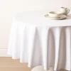 Easycare Printed 'Textured Faux Linen' Polyester Tablecloth 70" White