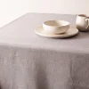 Easycare Printed 'Textured Faux Linen' Polyester Tablecloth 58x94 Grey