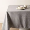 Easycare Printed 'Textured Faux Linen' Polyester Tablecloth 58x78 Grey