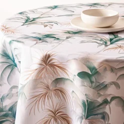Easycare Printed 'Tropical Palm' Polyester Tablecloth 70" (Green)
