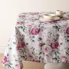 Easycare Printed 'Wild Roses' Polyester Tablecloth 58"x78" (Pink)
