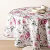 Easycare Printed 'Wild Roses' Polyester Tablecloth 70" (Pink)