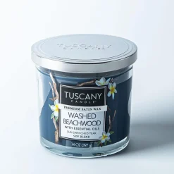 Empire Tuscany 'Washed Beachwood' 3-Wick Glass Jar Candle
