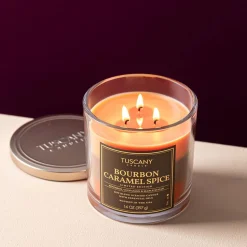 Empire Tuscany 3-Wick 'Caramel Spice' Glass Jar Candle