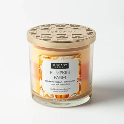 Empire Tuscany 3-Wick 'Pumpkin Farm' Glass Jar Candle 397g