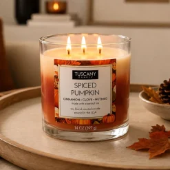 Empire Tuscany 3-Wick 'Spiced Pumpkin' Glass Jar Candle 397g