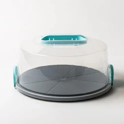 Ezy Storage Portable 'Round' Plastic Cake Carrier with Lid (Clear)
