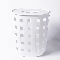 Ezy Storage Premium Aura '80l' Laundry Hamper with Lid (White)