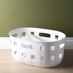 Ezy Storage Premium Aura '50l' Laundry Basket (White)