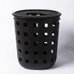 Ezy Storage Premium Aura '80L' Laundry Hamper with Lid (Black)