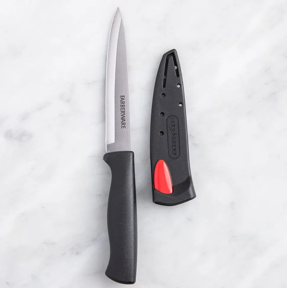 Farberware Edgekeeper 4.5" Utility Knife with Sleeve (Black)