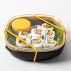 Fuel Leak-Proof Lunch Plate Container with Lid (Black/Clear)