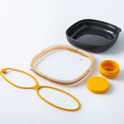 Fuel Leak-Proof Lunch Plate Container with Lid (Black/Clear)