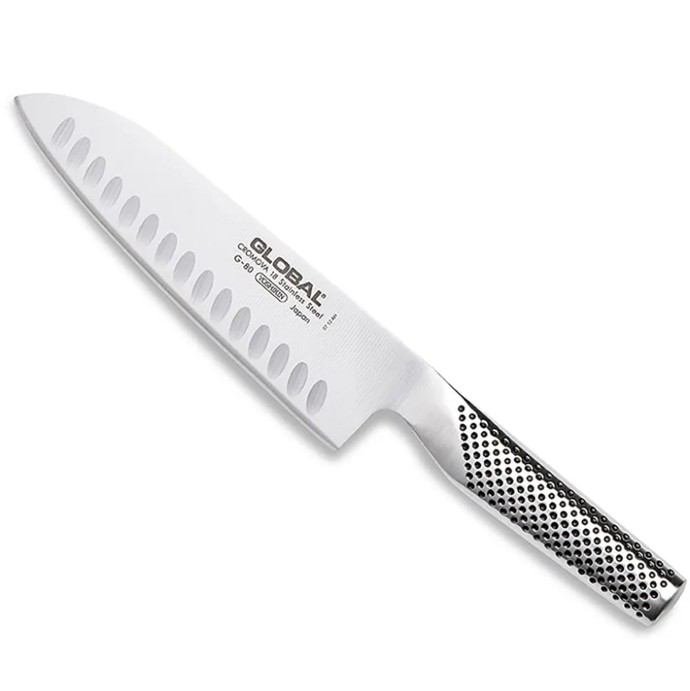 Global Classic 7" Santoku Knife with Fluted Edge (Stainless Steel)