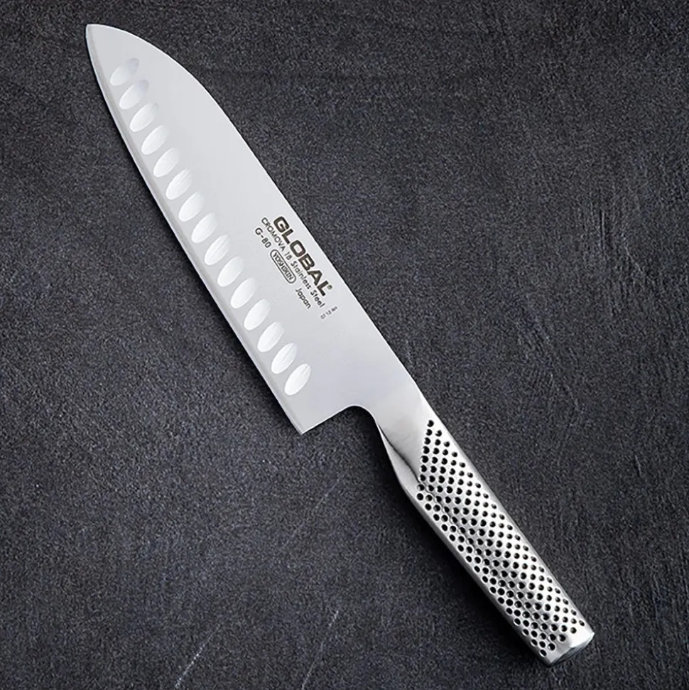 Global Classic 7" Santoku Knife with Fluted Edge (Stainless Steel)