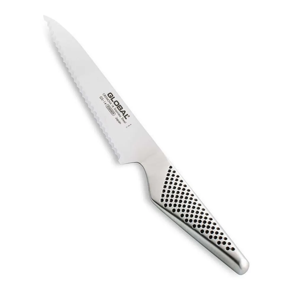 Global Classic 6" Utility Knife with Serrated Edge (Stainless Steel)
