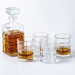 Godinger Crystal 'Radius' Whiskey Decanter Combo - Set of 5 (Clear)