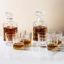 Godinger Crystal 'Radius' Whiskey Decanter Combo - Set of 5 (Clear)