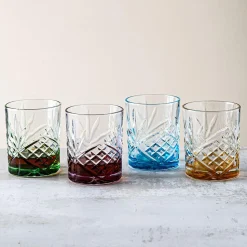 Godinger Dublin Crystal-Cut D.O.F. Glass - Set of 4 (Rainbow)