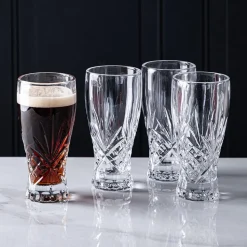 Godinger Dublin Crystal-Cut Pilsner Beer Glass - Set of 4 (Clear)