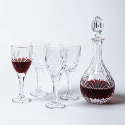 Godinger Dublin Crystal-Cut Wine Decanter & Glass Set of 5