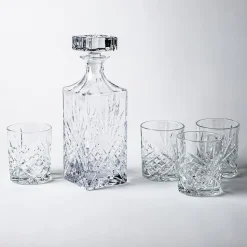 Godinger Dublin Crystal-Cut Whiskey Decanter Combo - Set of 5