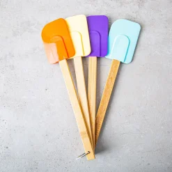 Good Cook Silicone and Bamboo Spatulas - Multi Colour