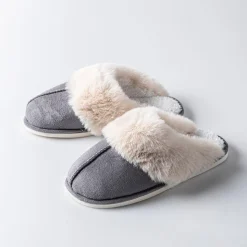 Harman Aspen 'Sherpa Lined Cuff' Memory Foam Slippers Women (Grey)