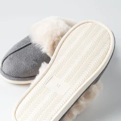 Harman Aspen 'Sherpa Lined Cuff' Memory Foam Slippers Women (Grey)