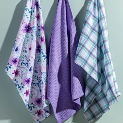 Harman 'Blossom Lilac' Cotton Kitchen Towel - Set of 3