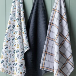 Harman 'Blue Foliage' Cotton Kitchen Towel - Set of 3