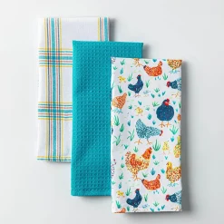 Harman 'Bright Chickens' Cotton Kitchen Towel - Set of 3