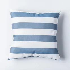 Harman Cabana Stripe 'Water Repellent' 18"x18" Outdoor Cushion (Blue)