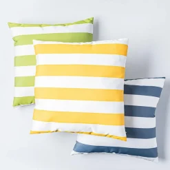 Harman Cabana Stripe 'Water Repellent' 18"x18" Outdoor Cushion (Blue)