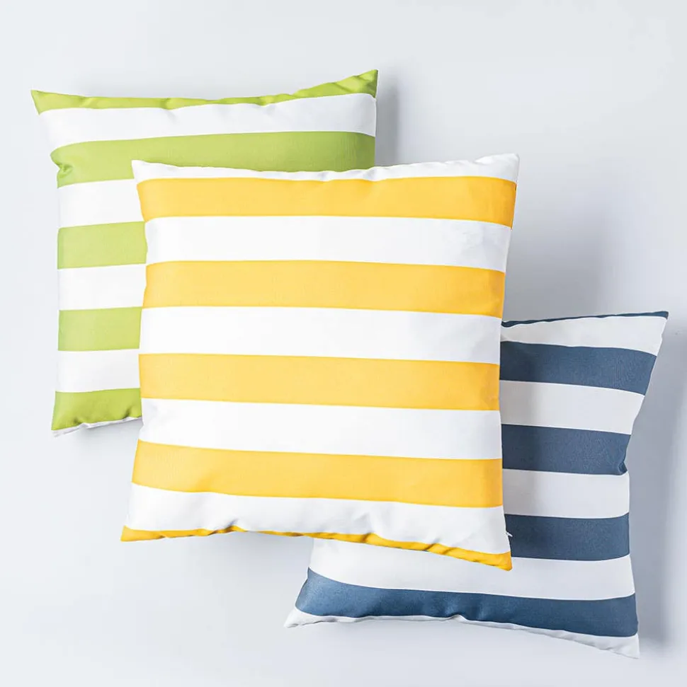 Harman Cabana Stripe 'Water Repellent' 18"x18" Outdoor Cushion (Blue)