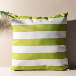 Harman Cabana Stripe 'Water Repellent' 18"x18" Outdoor Cushion (Green)
