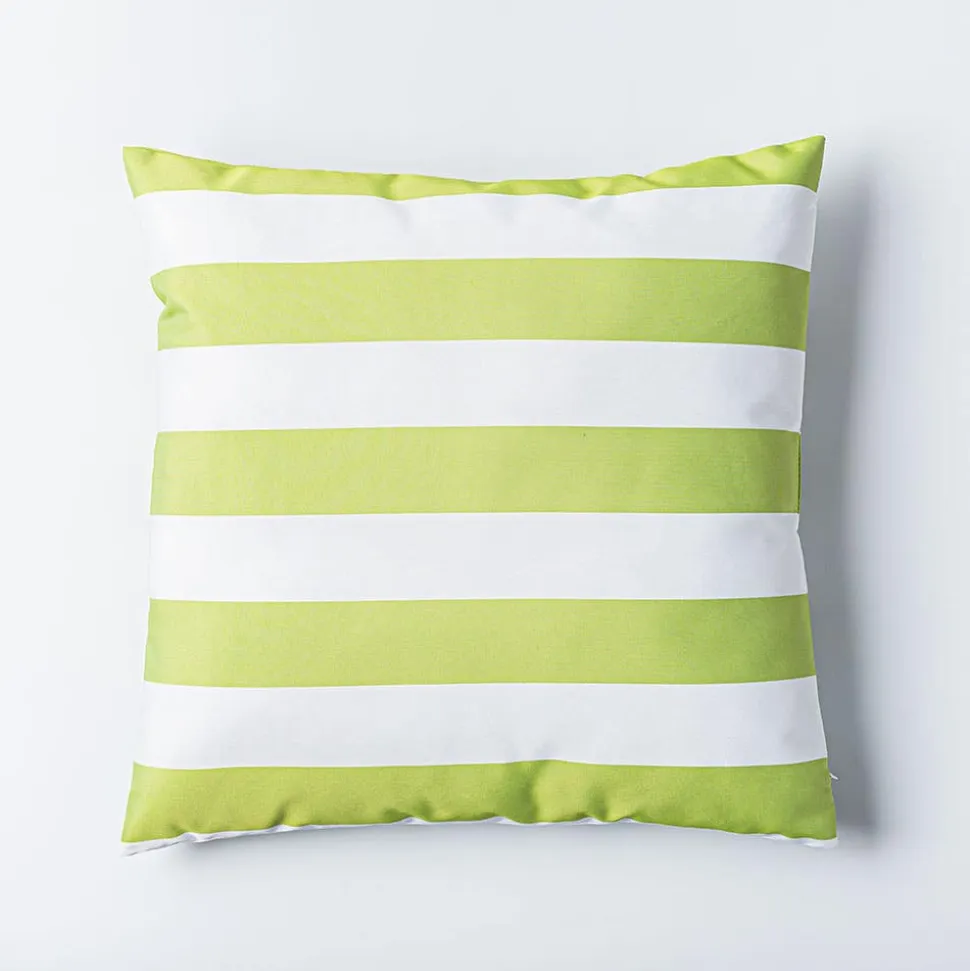Harman Cabana Stripe 'Water Repellent' 18"x18" Outdoor Cushion (Green)