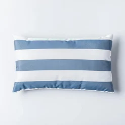 Harman Cabana Stripe 'Water Repellent' Outdoor Cushion 12"x20" (Blue)