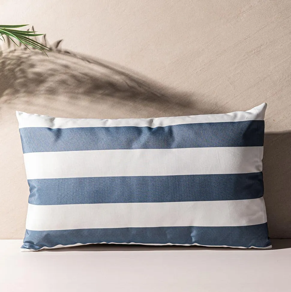 Harman Cabana Stripe 'Water Repellent' Outdoor Cushion 12"x20" (Blue)