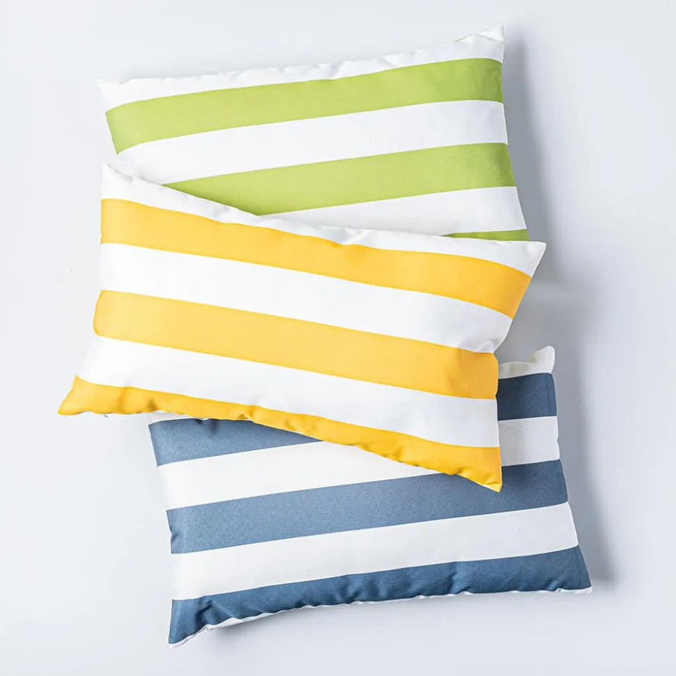 Harman Cabana Stripe 'Water Repellent' Outdoor Cushion 12"x20" (Blue)