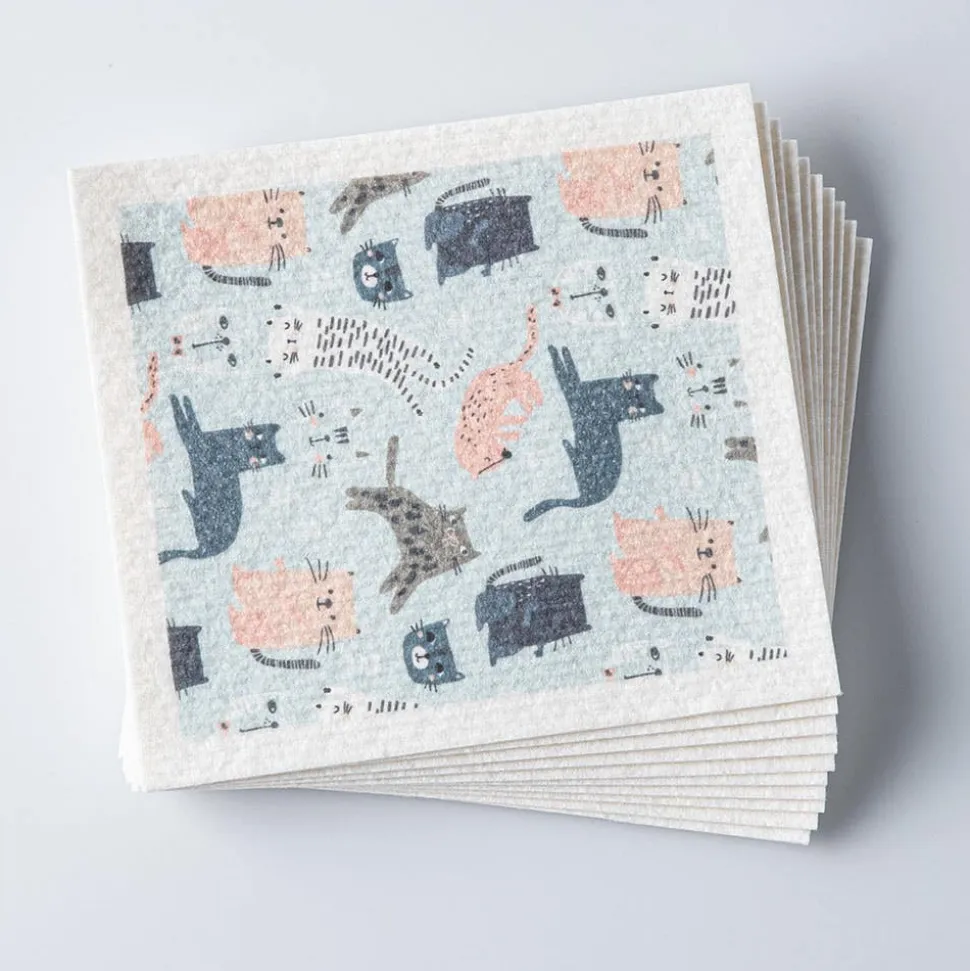 Harman 'Cats' Reusable Sponge Cloth - Set of 10